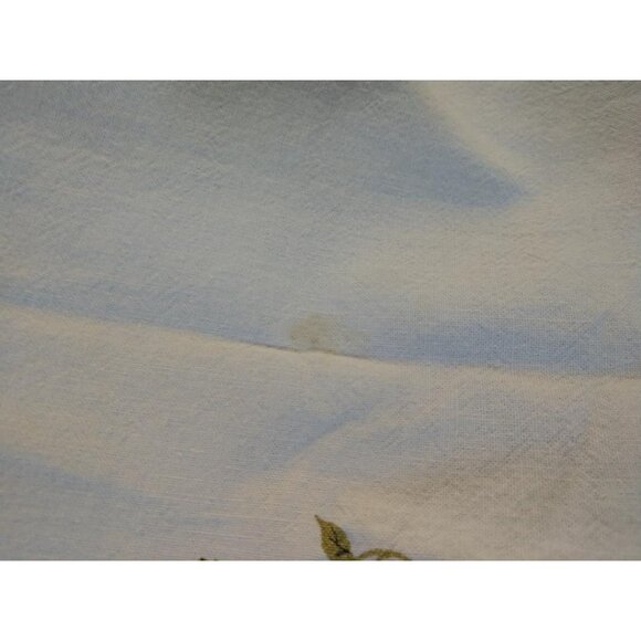 Vintage Cotton Tablecloth W/Floral &Vase Design Pink Green White 46-1/2"x48-1/2" - Picture 7 of 9